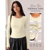 image:imageLong Sleeve Shirts for Women Micro Fleece Thermal Underwear Tops Fitted Tee  Lightweight Going Out TeesBasic Warm UndershirtsFitted Fall TShirtsSoft Crew Neck OutfitsCompression Casual TeesBeige