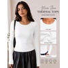 image:imageLong Sleeve Shirts for Women Micro Fleece Thermal Underwear Tops Fitted Tee  Lightweight Going Out TeesBasic Warm UndershirtsFitted Fall TShirtsSoft Crew Neck OutfitsCompression Casual TeesWhite