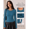 image:imageLong Sleeve Shirts for Women Micro Fleece Thermal Underwear Tops Fitted Tee  Lightweight Going Out TeesBasic Warm UndershirtsFitted Fall TShirtsSoft Crew Neck OutfitsCompression Casual TeesDark Blue