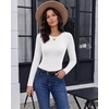 image:imageLong Sleeve Shirts for Women Micro Fleece Thermal Underwear Tops Fitted Tee  Lightweight Going Out TeesBasic Warm UndershirtsFitted Fall TShirtsSoft Crew Neck OutfitsCompression Casual TeesWhite