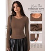 image:imageLong Sleeve Shirts for Women Micro Fleece Thermal Underwear Tops Fitted Tee  Lightweight Going Out TeesBasic Warm UndershirtsFitted Fall TShirtsSoft Crew Neck OutfitsCompression Casual TeesBrown