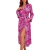 image:imageEkouaer Satin Robes for Women Long Sleeve Silk Bathrobe Soft Lightweight Full Length Sleepwear Bridesmaid Wedding Party RobesRosepink Paisley