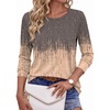 image:imageEkouaer Womens Casual Shirts Long Sleeve Tops Thermal Tshirts Fall Clothes  Crewneck Breathable Comfort Lightweight Workout Basic Tees Solid or Graphic Tshirts 2026 Fashion OutfitDark Gray Orange Gradient Color