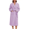image:imageEkouaer Womens Robe Long Plush Soft Bathrobe Cozy Warm Robes Shawl Collar Sleepwear with PocketsLight Purple