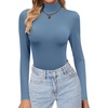 image:imageEkouaer Womens Turtleneck Shirts Long Sleeve Lightweight Fitted Thermal  Mock Neck Soft Base Layer Tops Underwear Stretchy Fit Buttery Soft Undershirts Fashion Winter ClothesHaze Blue