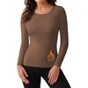 image:imageLong Sleeve Shirts for Women Micro Fleece Thermal Underwear Tops Fitted Tee  Lightweight Going Out TeesBasic Warm UndershirtsFitted Fall TShirtsSoft Crew Neck OutfitsCompression Casual TeesBrown