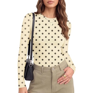 image:imageEkouaer Womens Mesh Long Sleeve Tops Fall Fashion Crew Neck Slim Fit Shirts  Floral Pattern Sheer Tulle See Though Tees Going Out Clothes Super Stretchy Outfits Thermal Tops Night Out UnderscurbsBeige