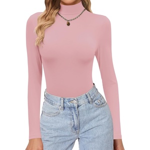 image:imageEkouaer Womens Turtleneck Shirts Long Sleeve Lightweight Fitted Thermal  Mock Neck Soft Base Layer Tops Underwear Stretchy Fit Buttery Soft Undershirts Fashion Winter ClothesDirty Pink