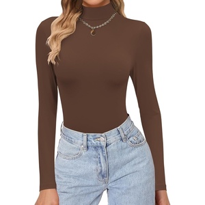 image:imageEkouaer Womens Turtleneck Shirts Long Sleeve Lightweight Fitted Thermal  Mock Neck Soft Base Layer Tops Underwear Stretchy Fit Buttery Soft Undershirts Fashion Winter ClothesBrown