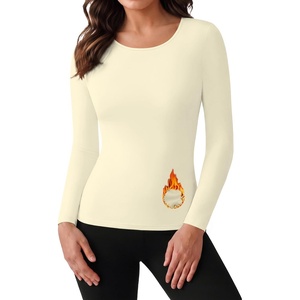 image:imageLong Sleeve Shirts for Women Micro Fleece Thermal Underwear Tops Fitted Tee  Lightweight Going Out TeesBasic Warm UndershirtsFitted Fall TShirtsSoft Crew Neck OutfitsCompression Casual TeesBeige
