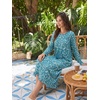 image:imageEkouaer 2 Pack Womens Long Sleeve Nightgown with Pockets Mumu DressesBlue FloralBlue Green Floral