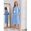 image:imageEkouaer 2 Pack Womens Long Sleeve Nightgown with Pockets Mumu DressesBlue FloralPurple