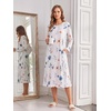 image:imageEkouaer 2 Pack Womens Long Sleeve Nightgown with Pockets Mumu DressesBlue FlowerWhite Floral