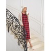 image:imageEkouaer 2 Pack Womens Long Sleeve Nightgown with Pockets Mumu DressesChristmas DeerBlack and Red Plaid