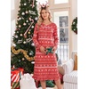 image:imageEkouaer 2 Pack Womens Long Sleeve Nightgown with Pockets Mumu DressesChristmas DeerBlack and Red Plaid