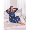 image:imageEkouaer 2 Pack Womens Long Sleeve Nightgown with Pockets Mumu DressesNavy Blue FloralBlack Floral