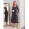 image:imageEkouaer 2 Pack Womens Long Sleeve Nightgown with Pockets Mumu DressesPink FloralNay Blue Floral