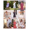 image:imageEkouaer 2 Pack Womens Long Sleeve Nightgown with Pockets Mumu DressesPink FloralNay Blue Floral