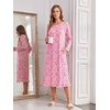image:imageEkouaer 2 Pack Womens Long Sleeve Nightgown with Pockets Mumu DressesPink FlowerPurple Floral