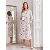 image:imageEkouaer 2 Pack Womens Long Sleeve Nightgown with Pockets Mumu DressesWhite FloralYellow Floral
