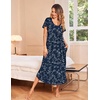 image:imageEkouaer 3 Pack Long Nightgowns for Women House Dress with Pocket Moo MoosBlackBlue GreenNavy Blue Flowers