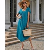 image:imageEkouaer 3 Pack Long Nightgowns for Women House Dress with Pocket Moo MoosBlackBlue GreenNavy Blue Flowers