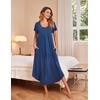 image:imageEkouaer 3 Pack Long Nightgowns for Women House Dress with Pocket Moo MoosBlackGreyBlue
