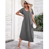 image:imageEkouaer 3 Pack Long Nightgowns for Women House Dress with Pocket Moo MoosBlackGreyBlue