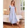 image:imageEkouaer 3 Pack Long Nightgowns for Women House Dress with Pocket Moo MoosHydrangea BowBlue FloralLilac Flower