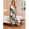 image:imageEkouaer 3 Pack Long Nightgowns for Women House Dress with Pocket Moo MoosNavy Blue FlowersPink Black FlowersTie Dye Plants