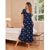 image:imageEkouaer 3 Pack Long Nightgowns for Women House Dress with Pocket Moo MoosNavy Blue FlowersPink Black FlowersTie Dye Plants