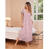 image:imageEkouaer 3 Pack Long Nightgowns for Women House Dress with Pocket Moo MoosPinkWhite FloralPink White Floral