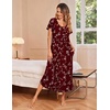 image:imageEkouaer 3 Pack Long Nightgowns for Women House Dress with Pocket Moo MoosPurple FlowerGreen FlowerWine Red Flower