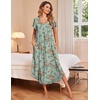image:imageEkouaer 3 Pack Long Nightgowns for Women House Dress with Pocket Moo MoosPurple FlowerGreen FlowerWine Red Flower
