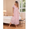 image:imageEkouaer 3 Pack Long Nightgowns for Women House Dress with Pocket Moo MoosWhite FlowerPink FlowerGreen Daisy