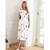 image:imageEkouaer 3 Pack Long Nightgowns for Women Split Hem SleepshirtBlack FloralGreen VineWhite Floral