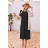 image:imageEkouaer 3 Pack Long Nightgowns for Women Split Hem SleepshirtBlackGreyBlue
