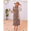 image:imageEkouaer 3 Pack Long Nightgowns for Women Split Hem SleepshirtBlackGreyLeopard