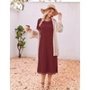 image:imageEkouaer 3 Pack Long Nightgowns for Women Split Hem SleepshirtBlackWine RedNavy Blue