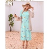 image:imageEkouaer 3 Pack Long Nightgowns for Women Split Hem SleepshirtBlue VineLight Blue FloralWhite Floral