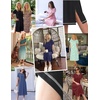 image:imageEkouaer 3 Pack Long Nightgowns for Women Split Hem SleepshirtNavy Blue FloralCyan VineLight Green Floral