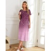 image:imageEkouaer 3 Pack Long Nightgowns for Women Split Hem SleepshirtRed FloralPurple VineLight Green Daisy
