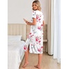image:imageEkouaer 3 Pack Long Nightgowns for Women Split Hem SleepshirtWhite FloralBlue FloralDark Blue Floral