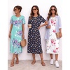 image:imageEkouaer 3 Pack Long Nightgowns for Women Split Hem SleepshirtWhite FloralBlue FloralDark Blue Floral