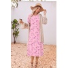 image:imageEkouaer 3 Pack Long Nightgowns for Women Split Hem SleepshirtWhite FloralLight Green ButterflyPink Butterfly