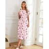 image:imageEkouaer 3 Pack Long Nightgowns for Women Split Hem SleepshirtWhite FloralLight Green ButterflyPink Butterfly