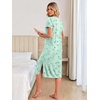 image:imageEkouaer 3 Pack Long Nightgowns for Women Split Hem SleepshirtWhite FloralLight Green ButterflyPink Butterfly