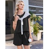 image:imageEkouaer Cotton Pajamas for Women Set 2 Piece Cap Sleeve Lounge SetsBlack