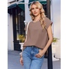 image:imageEkouaer Cotton Pajamas for Women Set 2 Piece Cap Sleeve Lounge SetsBrown