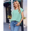 image:imageEkouaer Cotton Pajamas for Women Set 2 Piece Cap Sleeve Lounge SetsIce Green